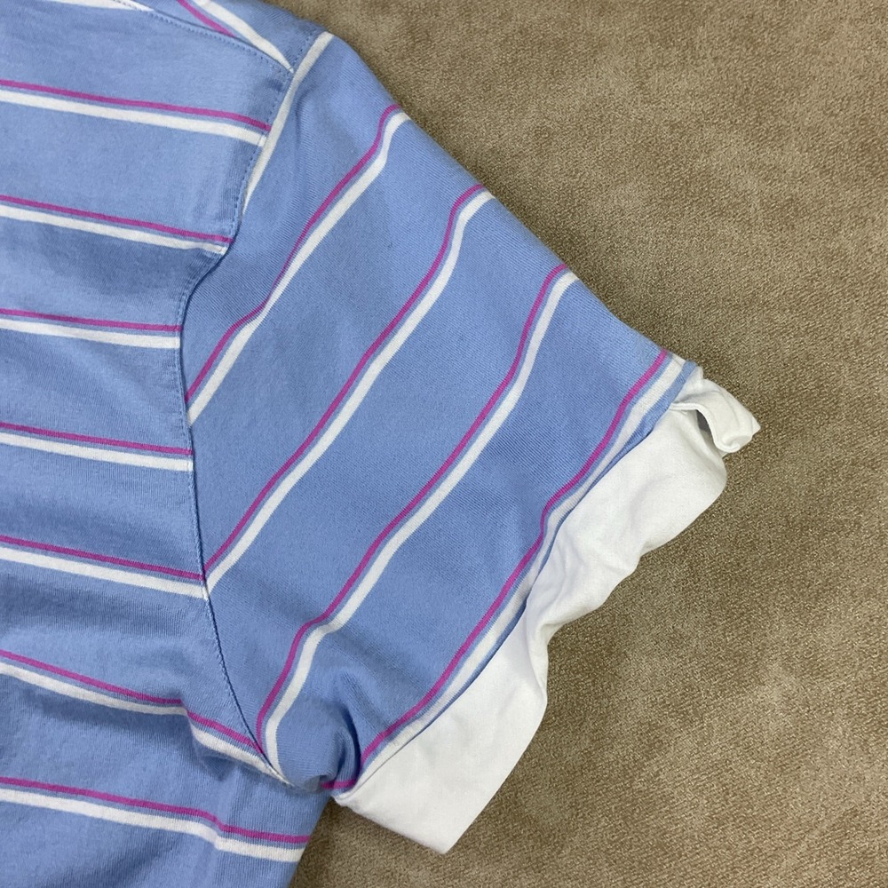Magnolia Lane Masters Polo Shirt Golf Striped Short Sleeve Pima Cotton Women L - Picture 2 of 9